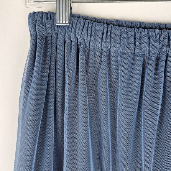 Talia Benson Italian Tulle Ruffled Tutu Skirt Blue Sz Small Medium Balletcore - Picture 3 of 9